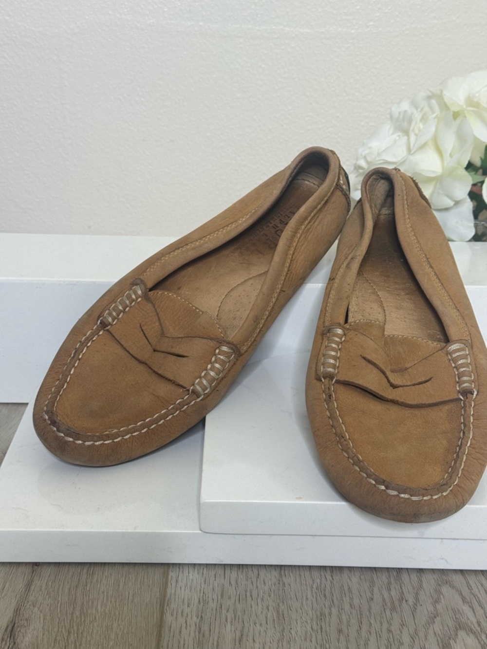 Ralph Lauren Women's Tan Suede Penny Loafers